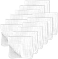 Sweet Dolphin 12 pack muslin burp cloths white front view