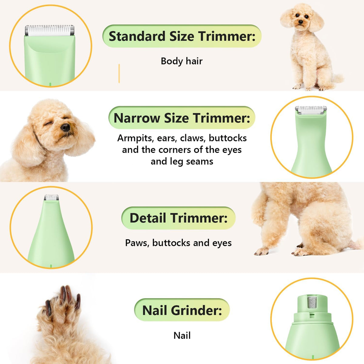 Low noise electric dog shaver being used as a cat paw trimmer.