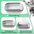 FortiCrest 30 count pack of jumbo size cat pan trash bags packaging layout