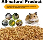 LuckyQworms packaging label showing non-GMO dried mealworm ingredients