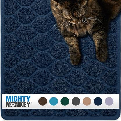 MIGHTY MONKEY Waterproof BPA Free Cat Litter Box Trapping Mat, Easy Clean Floors, Textured Backing, Soft on Sensitive Kitty Paws, Cats Accessories, Less Waste, Stays in Place, 35x23, Slate Gray - Image 10