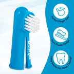 Comparing sizes of silicone and nylon dog toothbrushes