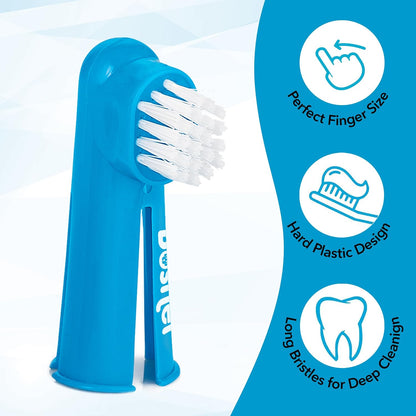 Comparing sizes of silicone and nylon dog toothbrushes