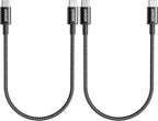 Close up of the reinforced connector joint on the Anker sixty watt cord.