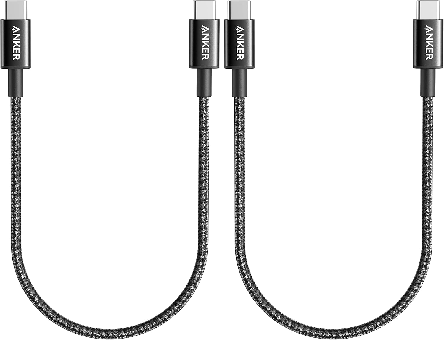 Close up of the reinforced connector joint on the Anker sixty watt cord.