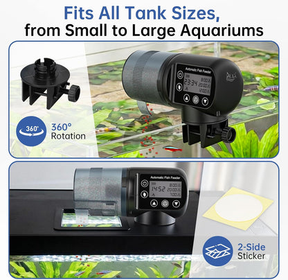 Battery compartment view of a cordless automatic turtle feeder running on double A batteries.
