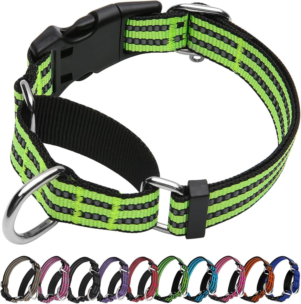 Martingale Dog Collar, Adjustable Nylon Reflective Collar with Quick Release Buckle, No Pull Dog Training Collars for Small Medium Large Dogs (Forest Green, Medium) - Image 15