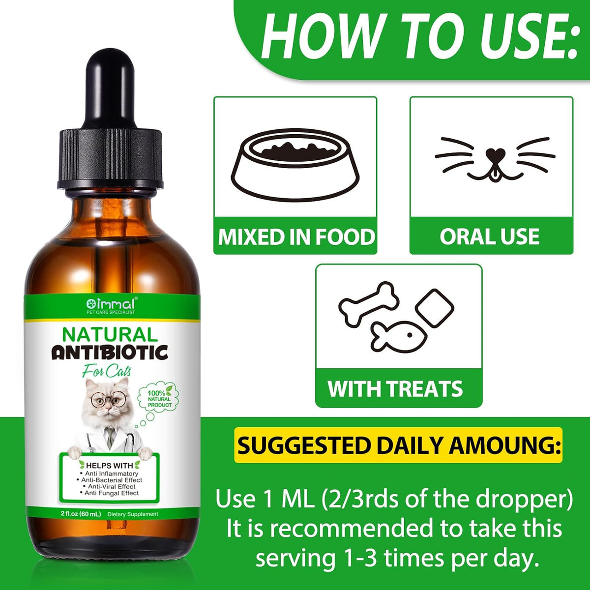 Alivo natural antibiotic drops for cats close up of dropper