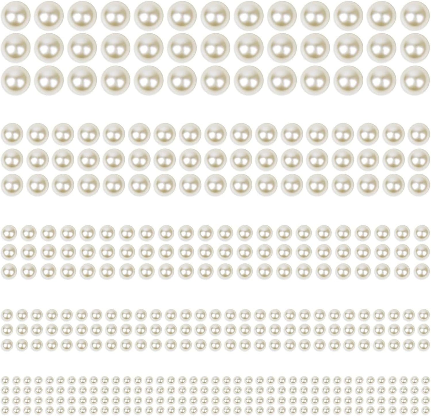 Phinus 3732 piece hair pearl sticker set front view