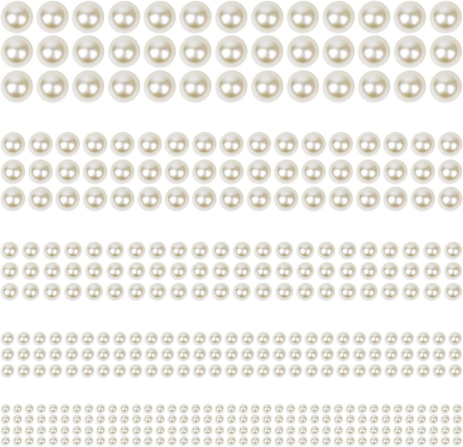 Phinus 3732 piece hair pearl sticker set front view