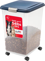 IRIS USA Airtight Dog Food Storage Container, Up to 30 lbs, Attachable Wheels, for Dog Cat Bird and other Pet Food Storage Bin, Keep Fresh, Easy Mobility, BPA Free, Black - Image 9