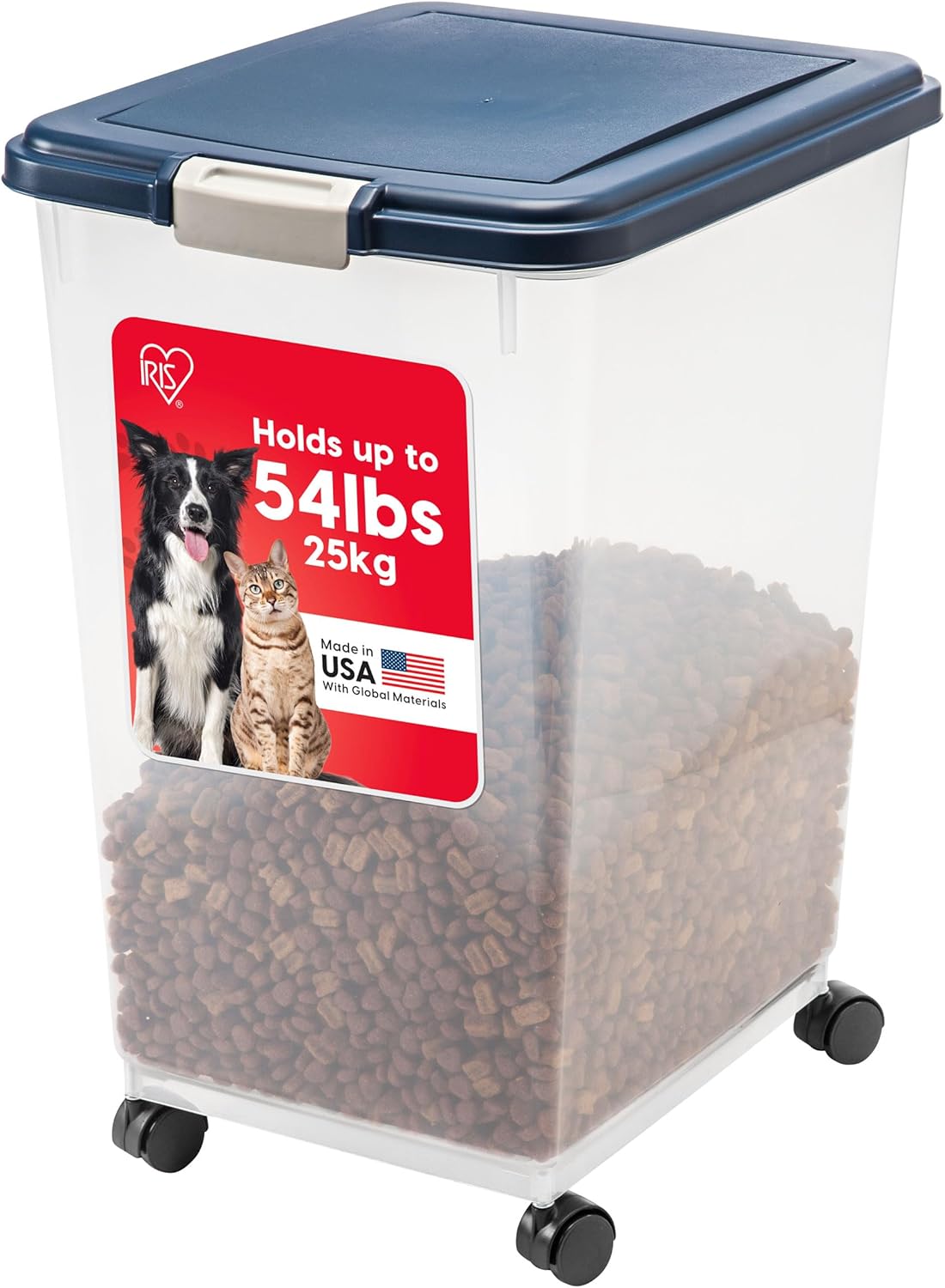 IRIS USA Airtight Dog Food Storage Container, Up to 30 lbs, Attachable Wheels, for Dog Cat Bird and other Pet Food Storage Bin, Keep Fresh, Easy Mobility, BPA Free, Black - Image 9