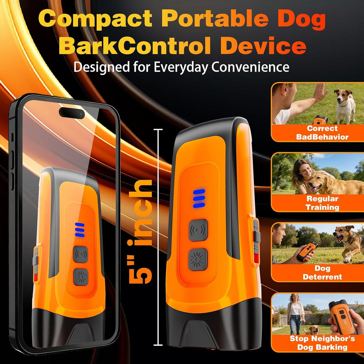 Ailck anti barking device being used in a park setting