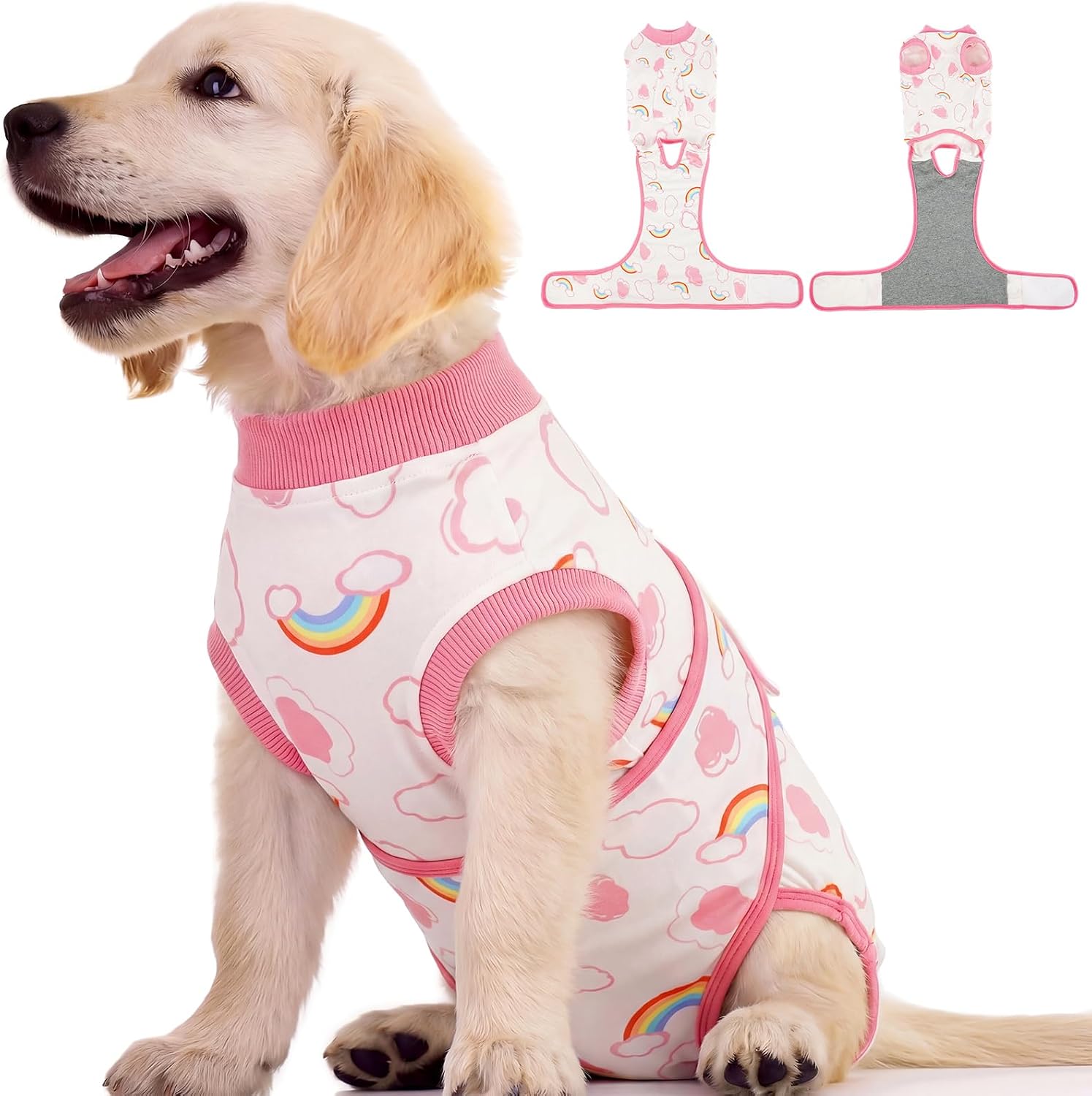 Kuoser Dog Surgery Recovery Suit, Soft Breathable Dog Recovery Suit for Female Spay Male Nueuter, Anti Licking Puppy Onesie Pet Surgical Suit for Dogs Abdominal Wounds Skin Disease, Dinosaur XL - Image 14
