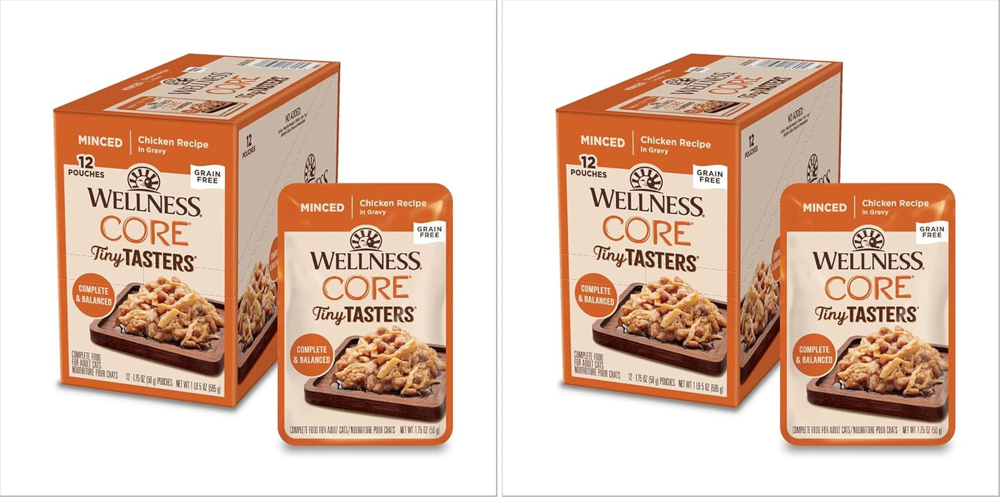 Wellness CORE Tiny Tasters Flaked Adult Wet Cat Food, Natural, Protein Rich, Grain Free, Tuna and Salmon Recipe, 1.75 oz, Pack of 12 Pouches - Image 11
