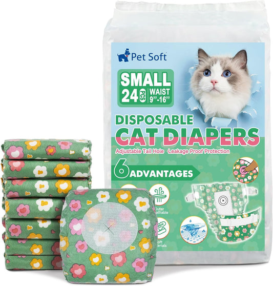 Pet Soft disposable cat diapers small size front view