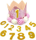 Pet Show pink crown birthday hat front view for dogs