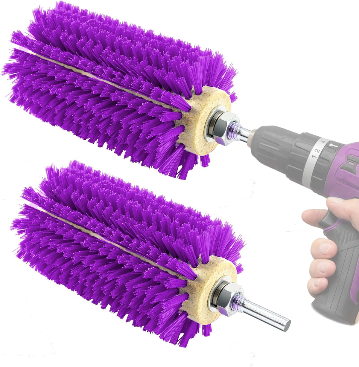 Livestock being groomed with Verdanzia roto brush tool