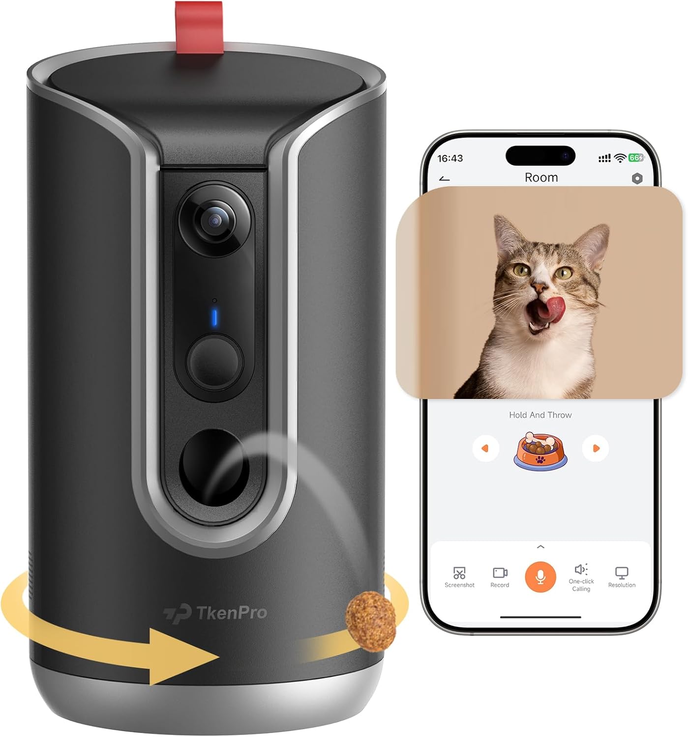 TKENPRO 2K Pet Camera Treat Dispenser, 360 degreesView Dog Camera with Phone App, 5G&2.4G WiFi 2-Way Talk Pet Cam Indoor for Cats Remote Treat Tossing, Motion Alerts, Auto Tracking - Image 9