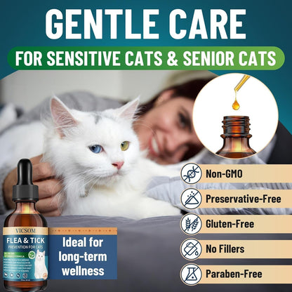 Vicsom flea support drops for kittens with probiotics label details