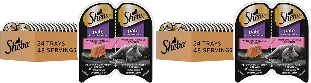 Sheba Perfect Portions Wet Cat Food Pate Sustainable Salmon Entree, 2.6 oz. Twin-Pack Trays, Cat Food Wet Recipe (24 Count, 48 Servings) - Image 10