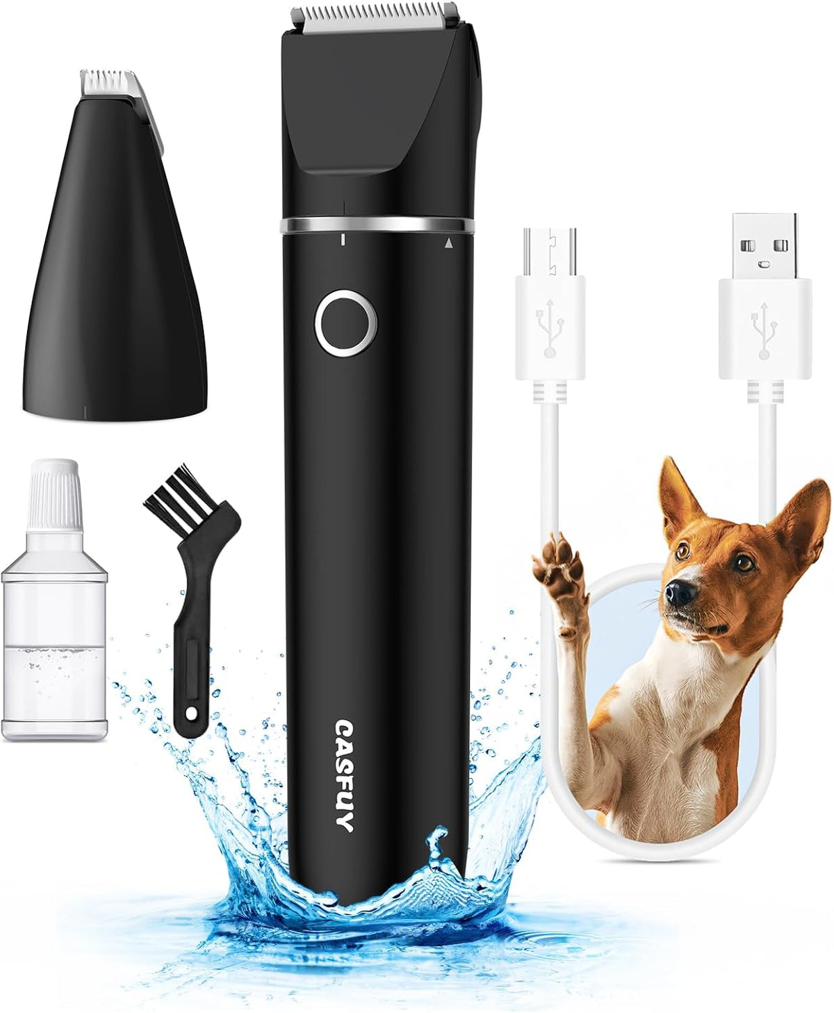 Casfuy Cordless Dog Paw Trimmer - Low Noise Small Dog Clippers with Double Blades USB Rechargeable Grooming Clipper for Dogs Cats and Small Pets for Trimming Hair Around Paws, Eyes, Ears, Face, Rump - Image 11