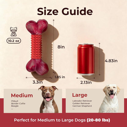 Durable dog toy for aggressive chewers red color