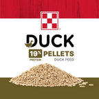 Nutritional information panel on the back of the Purina duck feed bag