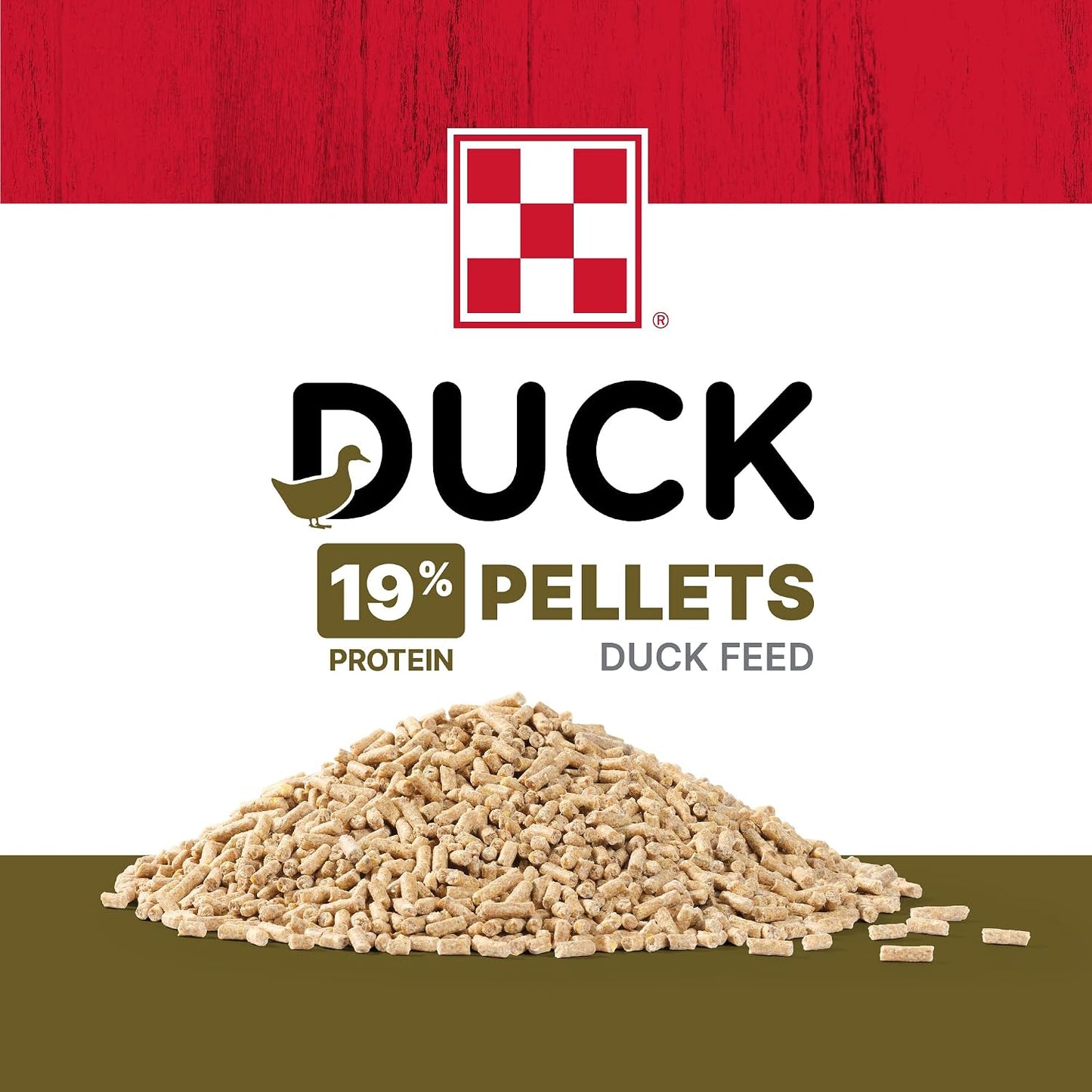 Purina duck feed packaging showing all life stages label