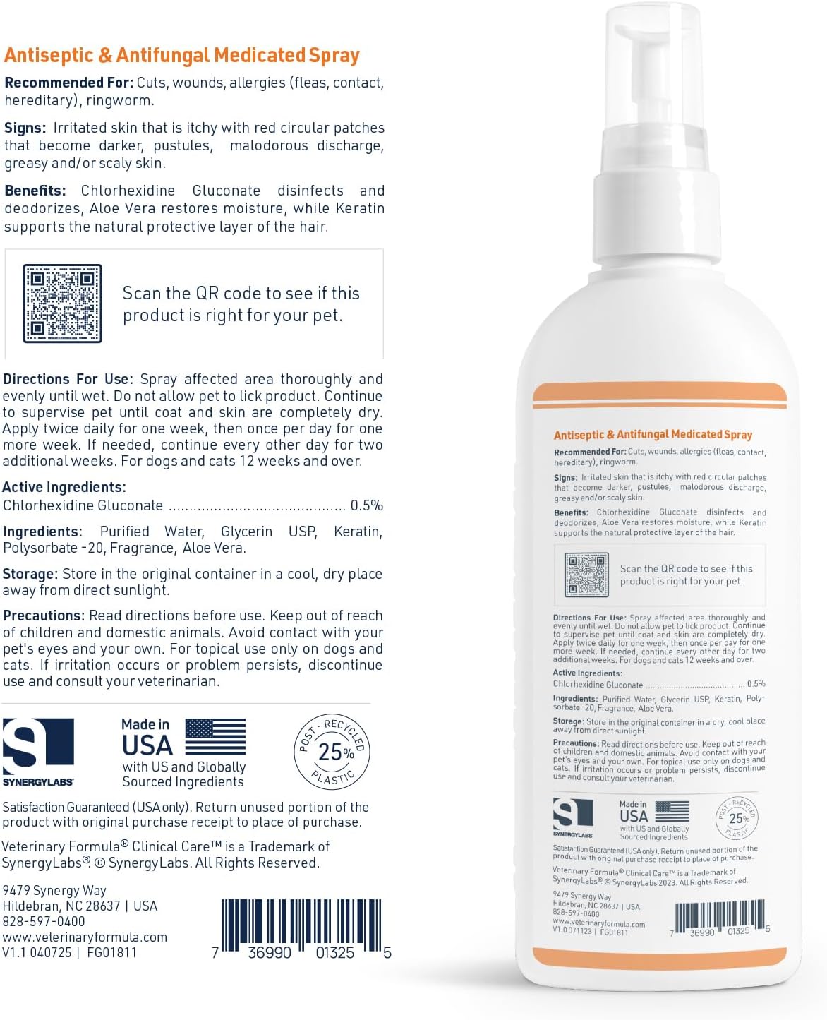 Veterinary Formula Clinical Care antiseptic spray solution bottle for multi pet households