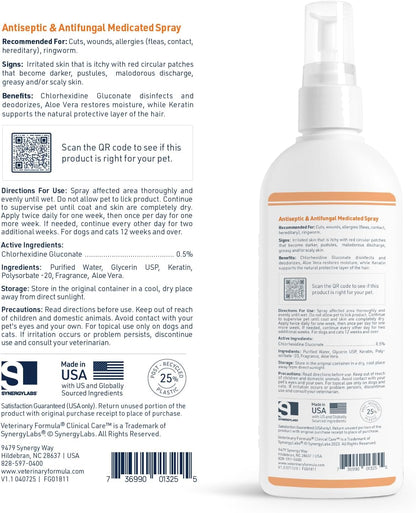 Veterinary Formula Clinical Care antiseptic spray solution bottle for multi pet households