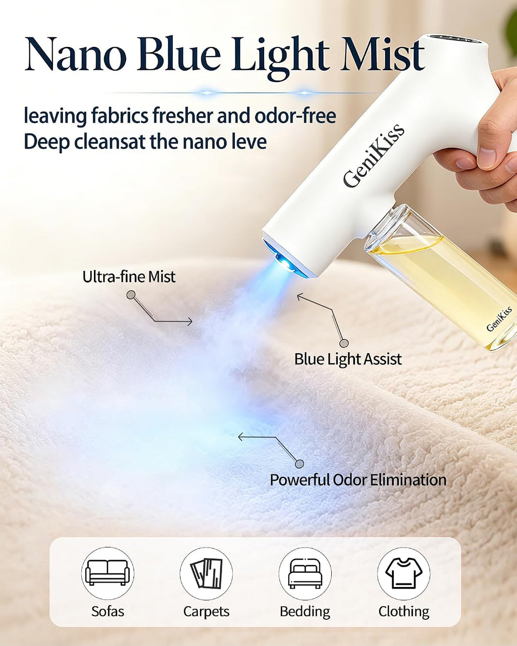 GeniKiss pet urine odor breakdown liquid for nano spray gun