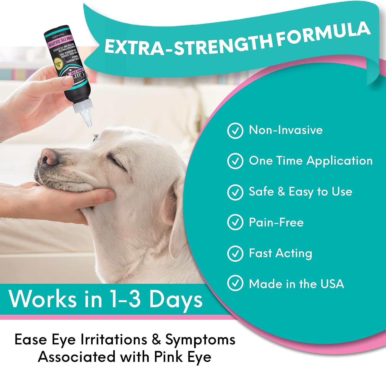 Curicyn extra strength cat eye wash gel formula for painless irritation relief