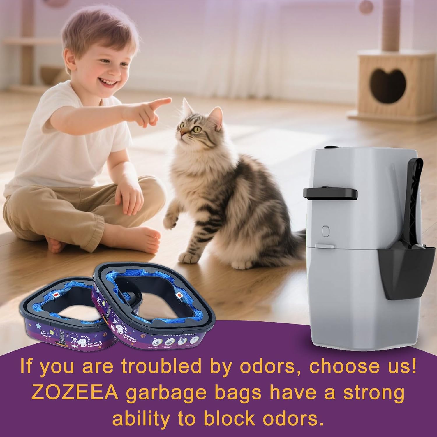 Premium imported USA pet care litter disposal refills packaging