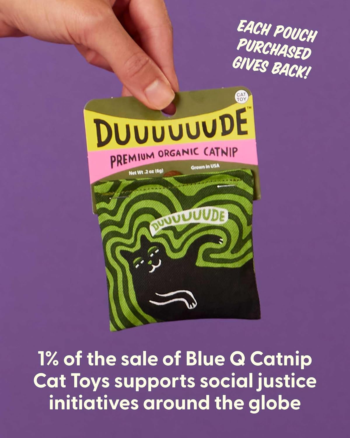Durable cotton canvas cat toy packaging showcasing authentic imported pet supplies.
