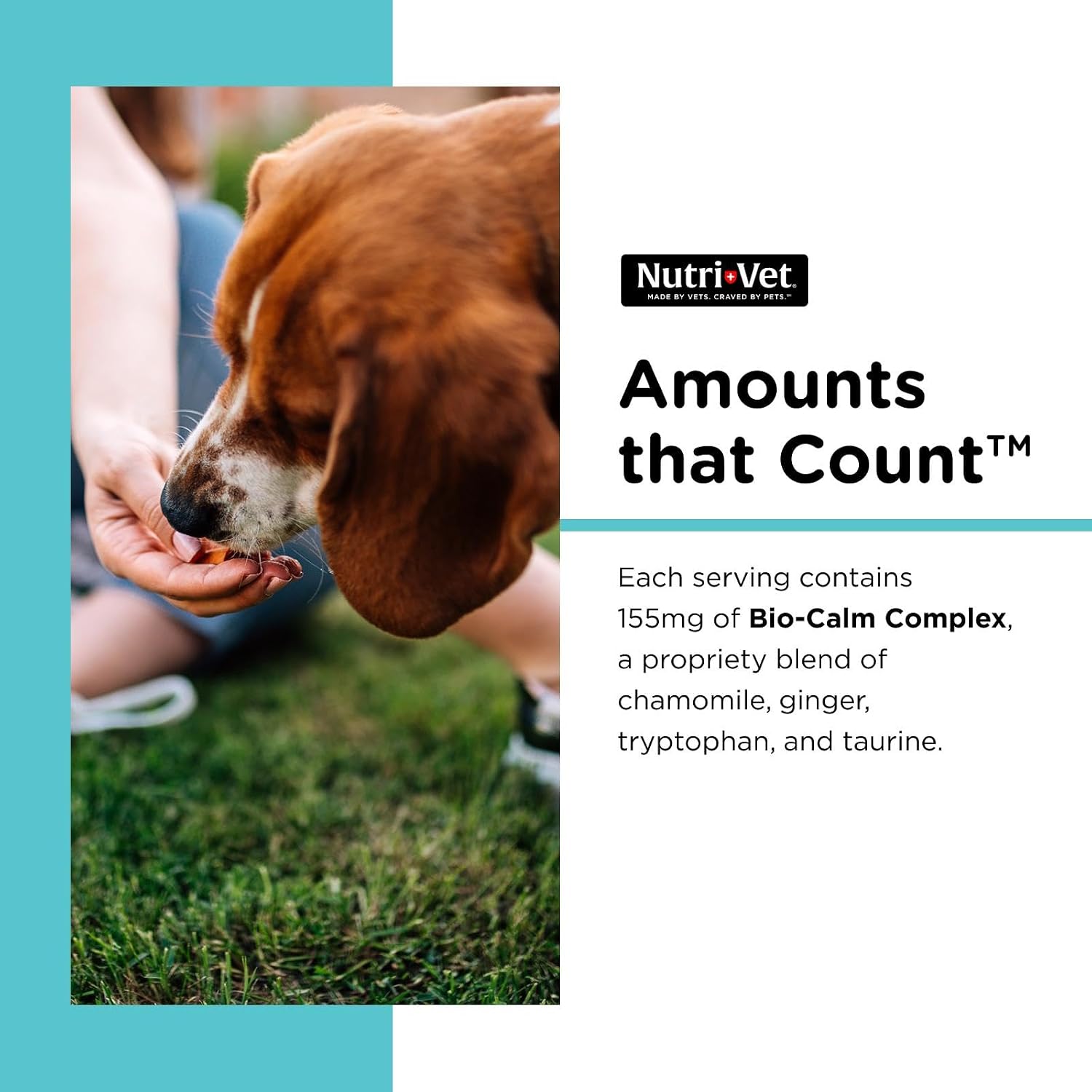 Nutri-Vet Pet-Ease chewable treats showing active ingredients list