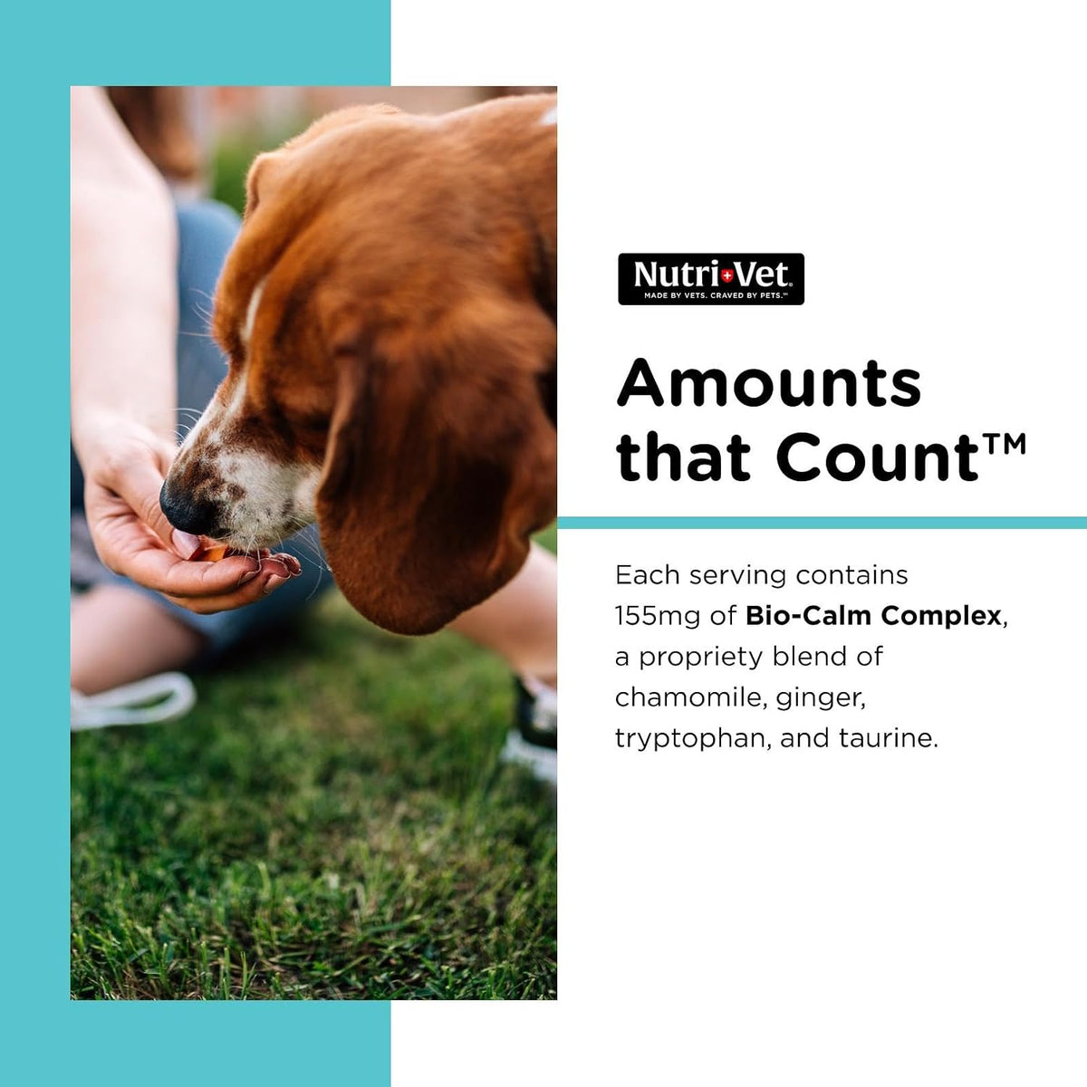 Nutri-Vet Pet-Ease chewable treats showing active ingredients list
