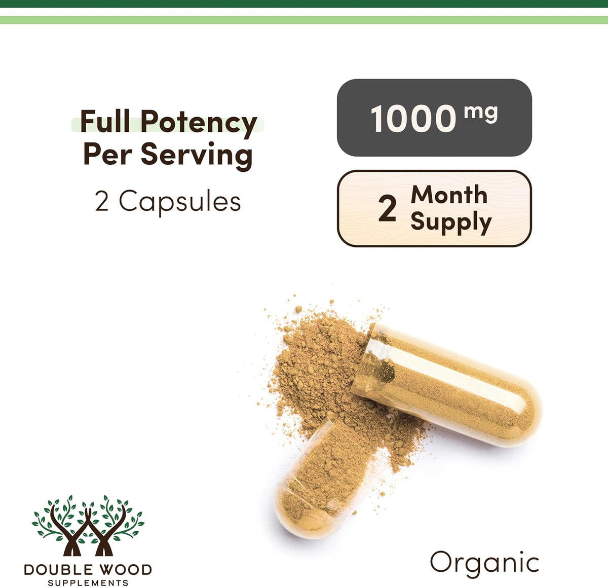 Organic Lion's Mane Mushroom,1,000mg, Grown in USA, 120 Capsules - Image 3