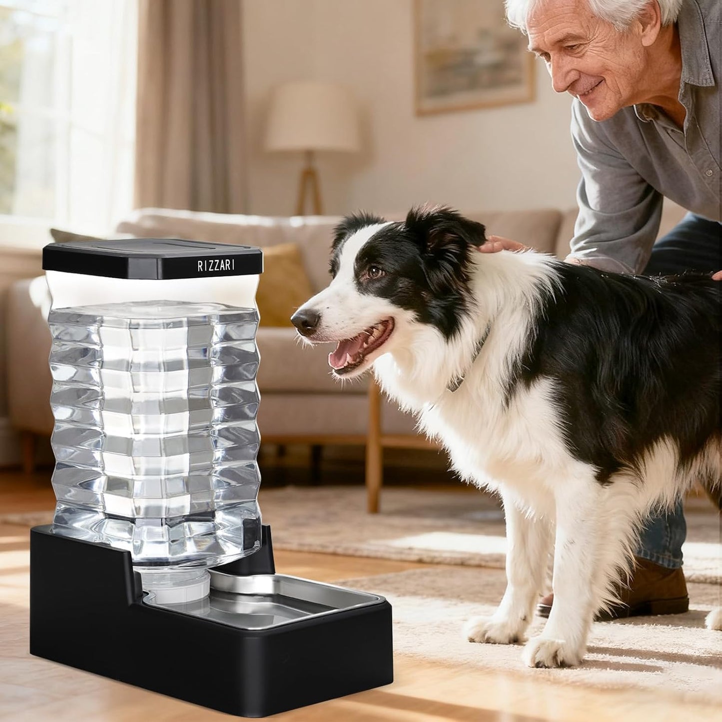 RIZZARI 10L Large Capacity Gravity Dog Water Dispenser | Multi-Day Water Storage,Auto Refill Design,Large BreedFriendly,Travel & Workday Ready,Consistent Water Access - Image 9