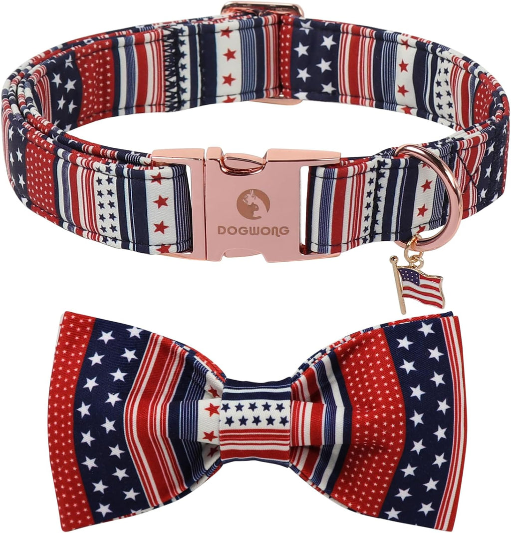 DOGWONG Christmas Dog Collar with Bow Tie - Christmas Red Plaid Puppy Collar, Adjustable Red Checkered Dog Collars for Girl Boy Dogs, S - Image 10