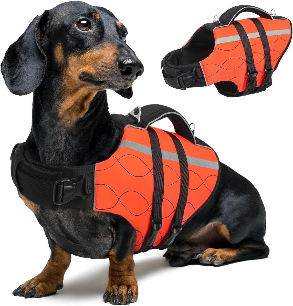 Queenmore dog life jacket front view high flotation swimming vest