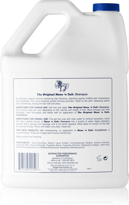 Mane n Tail protein enriched grooming shampoo deep cleansing formula back label