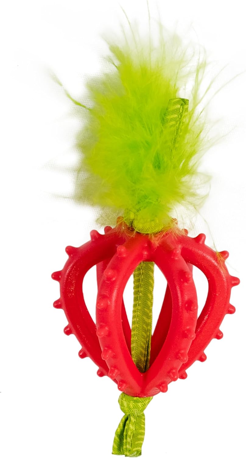 Catstages Strawbabies Dental Cat Chew Toy with Catnip & Feathers, 3-Pack - Image 11