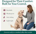 Lifestyle image of a large dog wearing the humane no choke sporn training halter outdoors.