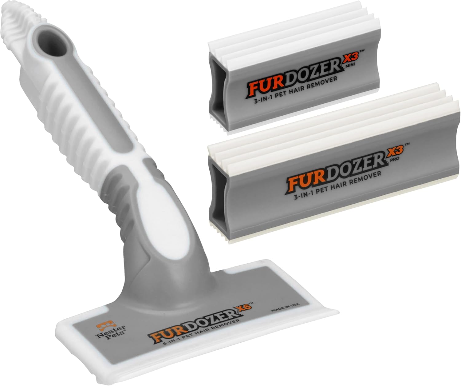 FurDozer Pet Hair Remover & Auto Detailing Tools - Cat & Dog Hair Remover for Carpets, Car Interiors, Couches, Bedding, & Pet Furniture (Gray, X3 PRO - 5" Long) - Image 15