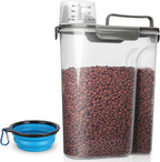 TIOVERY Dog Food Storage Container, 5-7 Lbs Airtight Pet Food Container, Cat food Container Dispenser with Portable Handle, Pouring Spout and a Collapsible bowl for Dogs Cats Navy Blue/6Qt - Image 9