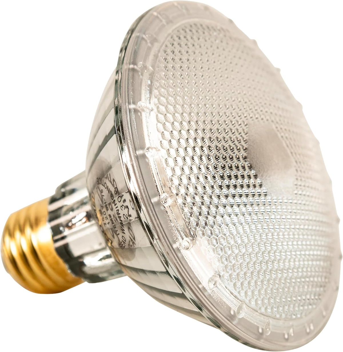 Side profile of seventy five watt reptile heating bulb