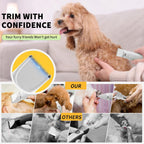 Edlis low noise pet grooming clippers package contents with guide combs and brush