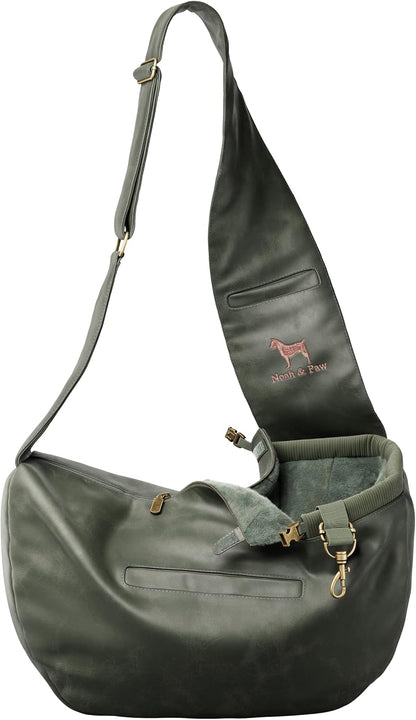 Noah & Paw Dog Sling Carrier for Small Dogs 5-18lb, Dog Sling for Small Dogs and Cats, Dog Carrier with Adjustable Padded Strap, Vegan Leather Lined with Fur, 3X Safety Features, Machine Washable - Image 12