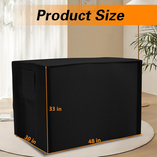 EVRBUL heavy duty 420D pet kennel cover with all sides open showing zipper details